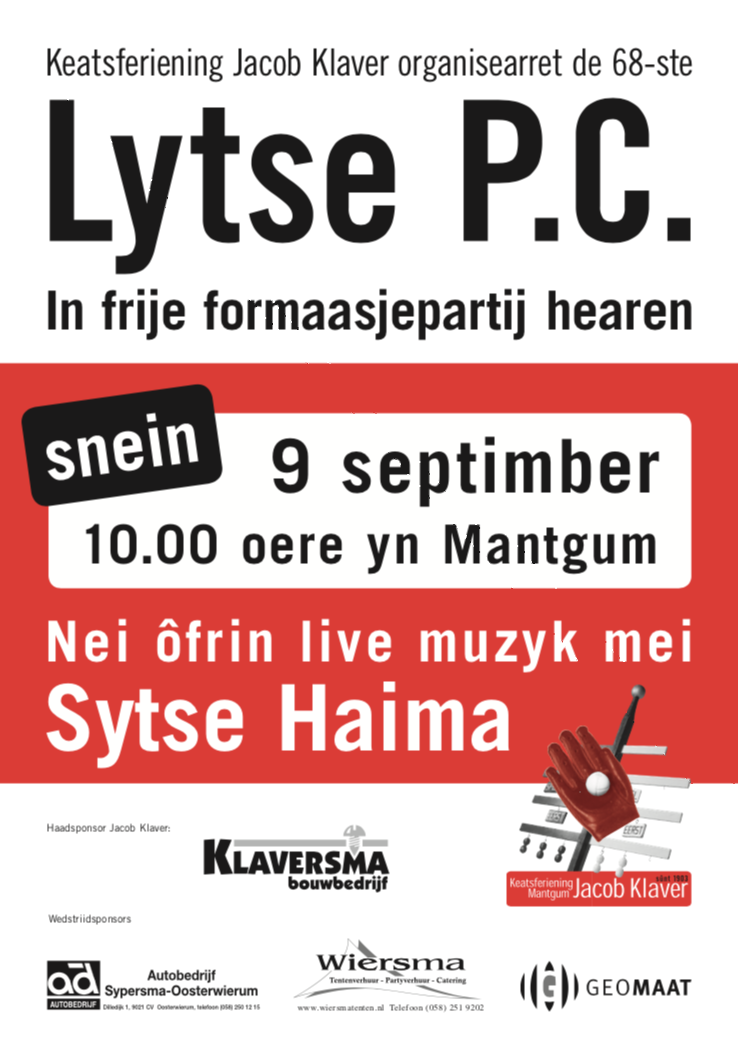 9 septimber: Lytse PC Mantgum