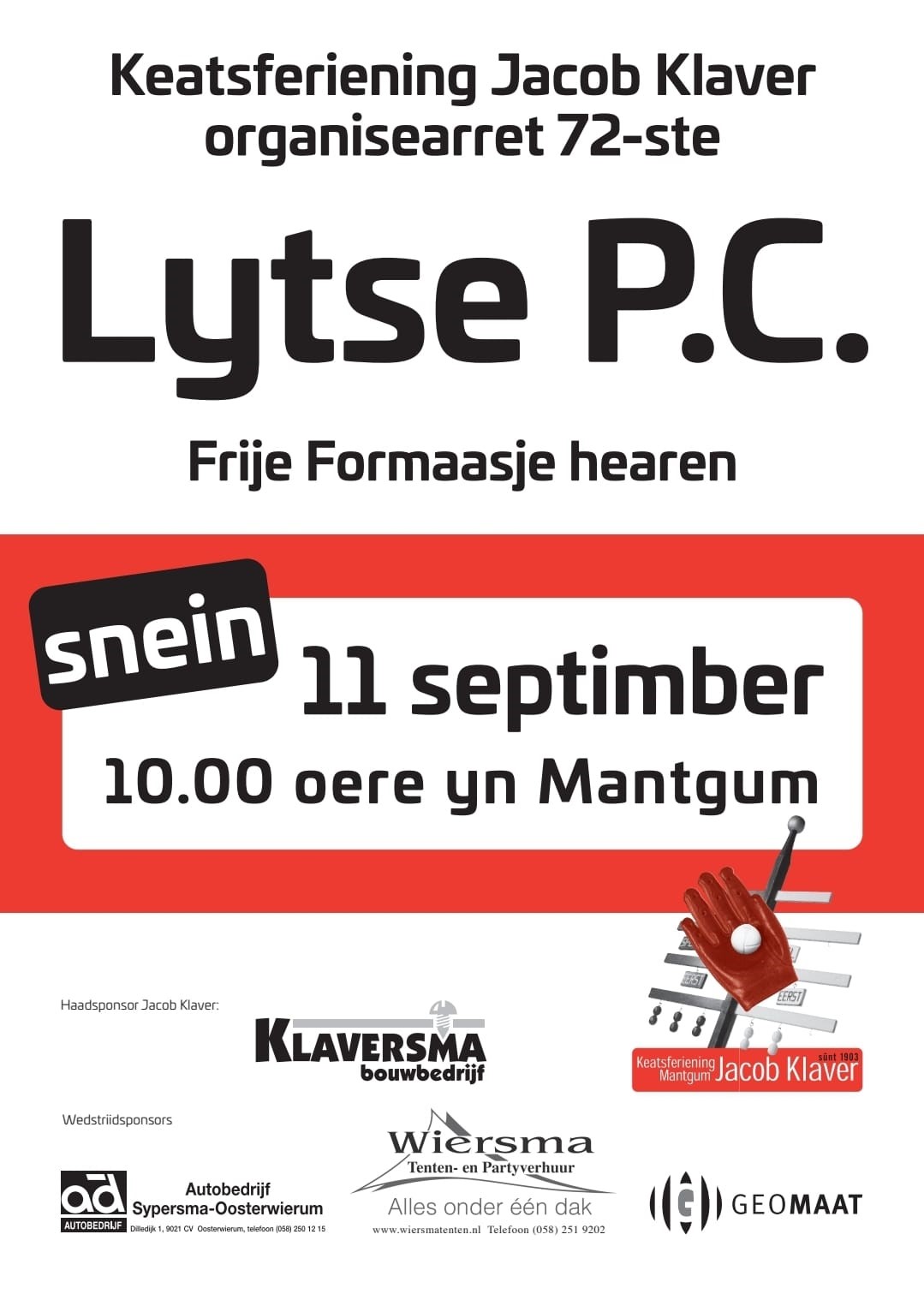 Snein 11 septimber Lytse PC