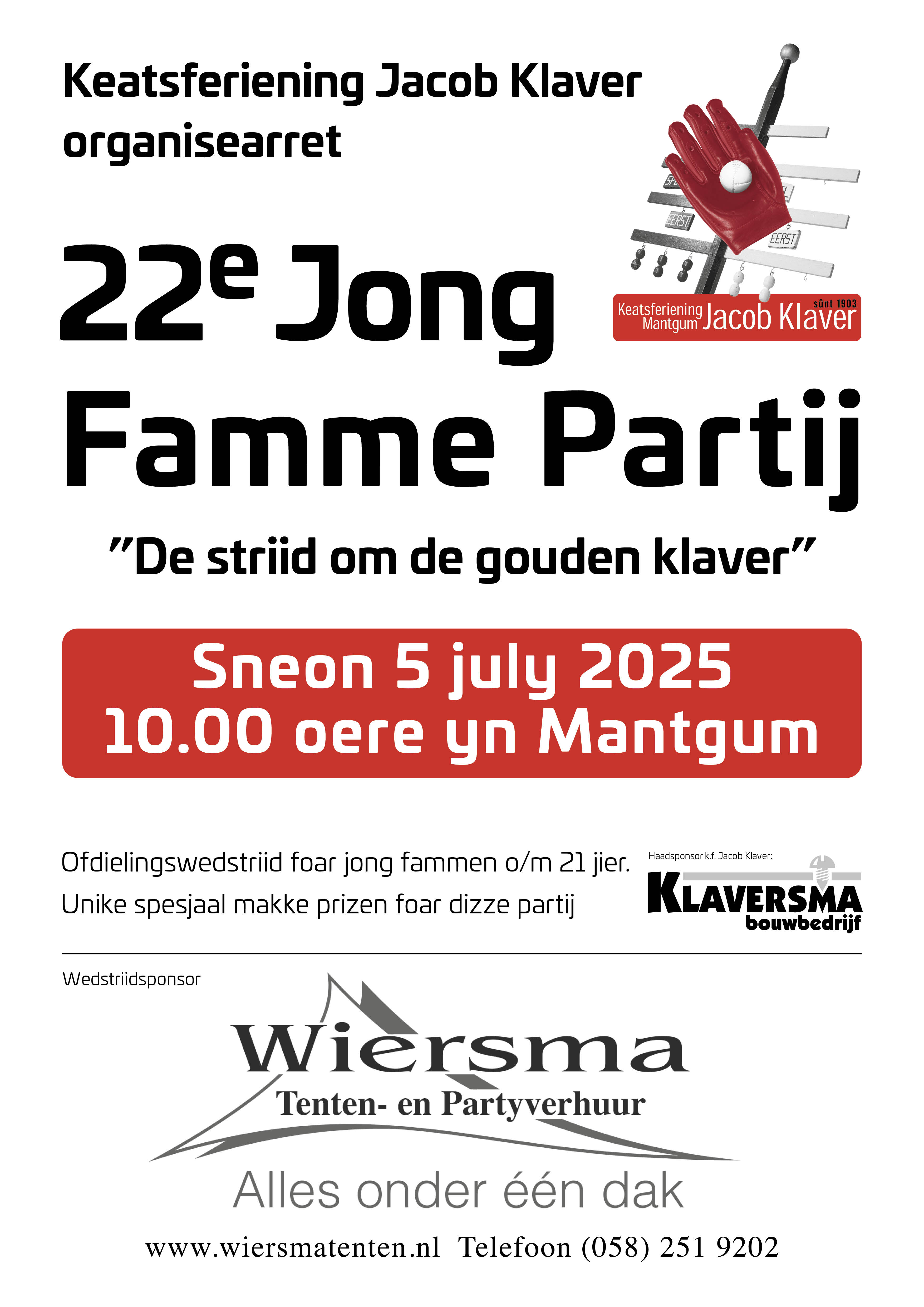 Zaterdag 5 juli de 22e Jong Famme Partij